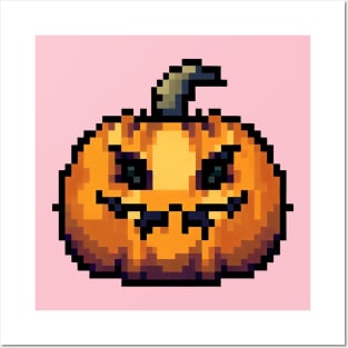 Pumkin Halloween Monster ,Pixel art Posters and Art